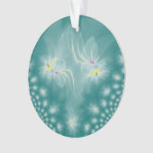 Dansende witte-goudfractale watergelilies ornament (voorkant)