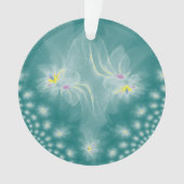 Dansende witte-goudfractale watergelilies ornament (voorkant)