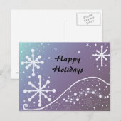 Dansende witte sneeuwvlokken feestdagenkaart (Voorkant / Achterkant)