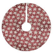 Dansende witte sterren op Rode Patriottische Kerst Kerstboom Rok (Voorkant)