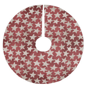 Dansende witte sterren op Rode Patriottische Kerst Kerstboom Rok