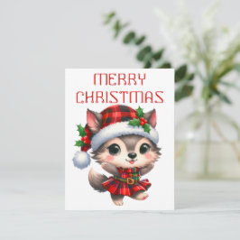 Dansende Wolf Pup - Kerstkaart