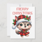 Dansende Wolf Pup - Kerstkaart (Voorkant)