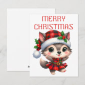 Dansende Wolf Pup - Kerstkaart (Voorkant / Achterkant)