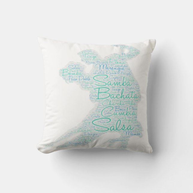 Dansende woordkunst paar Bachata Salsa Kussen (Voorkant)