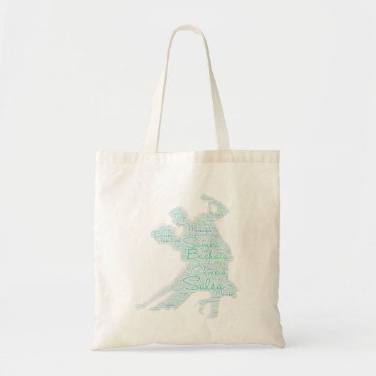Dansende woordkunst paar Bachata Salsa Tote Bag (Voorkant)