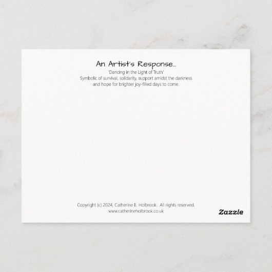 Dansende zebra funky mixed media briefkaart (Achterkant)