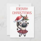 Dansende zebra veulen - kerstkaart (Voorkant)