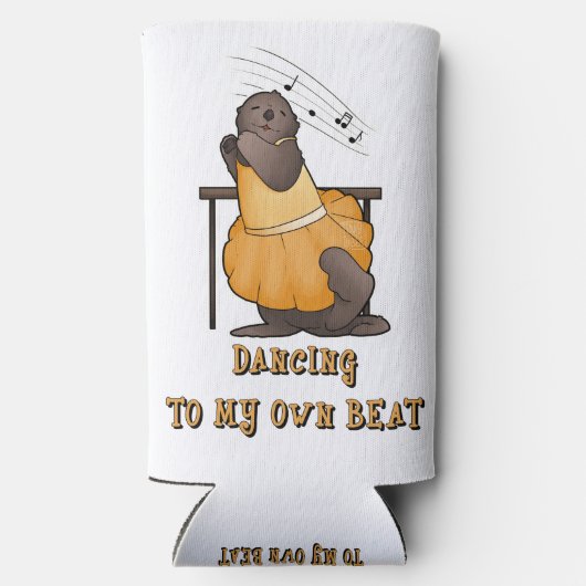 Dansende Zee Otter Drink Koeler (Achterkant)