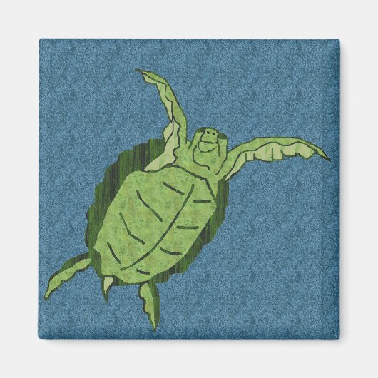 Dansende zee schildpad magneet (Voorkant)