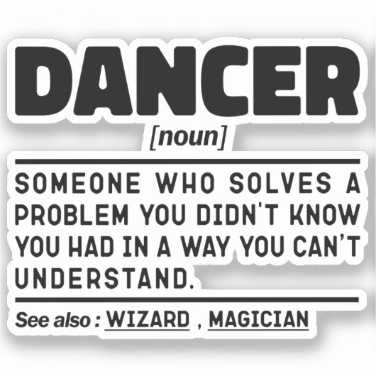Dansende zelfstandig naamwoord Funny Dance Instruc Sticker (Voorkant)