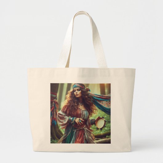 DANSENDE ZIGEUNERIN GROTE TOTE BAG (Voorkant)