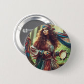 DANSENDE ZIGEUNERIN RONDE BUTTON 5,7 CM (Voorkant /achterkant)