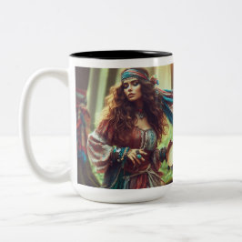 DANSENDE ZIGEUNERIN TWEEKLEURIGE KOFFIEMOK