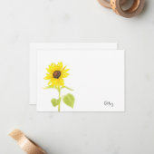 "Dansende zonnebloem" Notitiekaartje (Voorkant / Achterkant in situ)