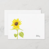 "Dansende zonnebloem" Notitiekaartje (Voorkant / Achterkant)