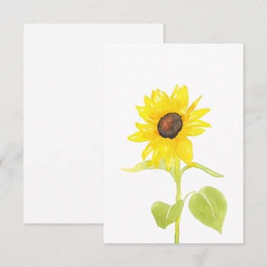 "Dansende zonnebloem" Notitiekaartje (Voorkant / Achterkant)