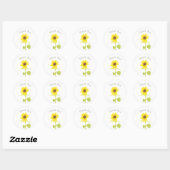 "Dansende zonnebloem" Ronde Sticker (Vel)