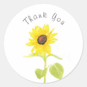 "Dansende zonnebloem" Ronde Sticker