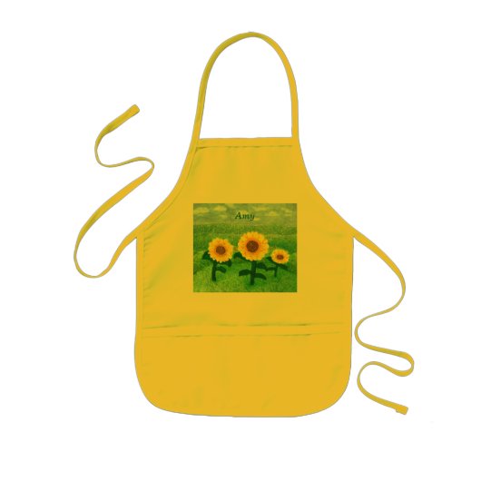 Dansende zonnebloemen Childrens Apron Kinder Schort (Voorkant)