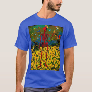DansenSkeletonineZonnebloemenMet botervliegen T-shirt
