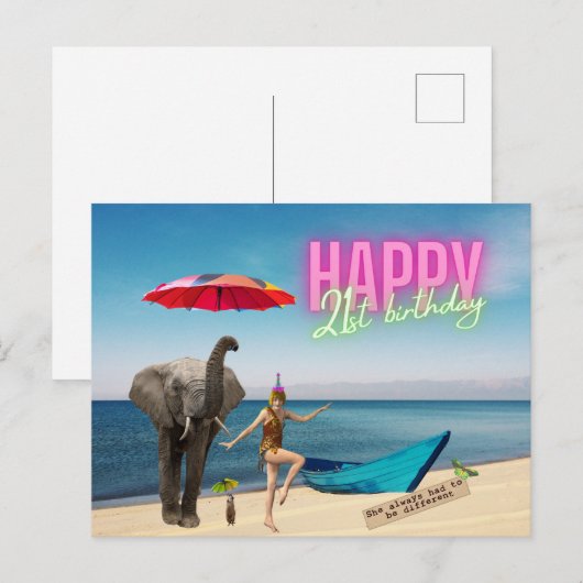danser 21ste verjaardag Gewijzigde Art Birthday Briefkaart (Voorkant / Achterkant)
