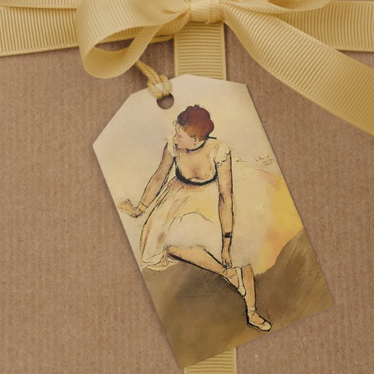Danser aanpassen van haar slipper, Degas Art Cadeaulabel