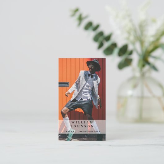 Danser Actor Foto Sociale Media QR Code Visitekaartje (Staand voorkant)