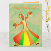 Danser Afro-Amerikaanse Moederdag Kaart (Gele Bloem)