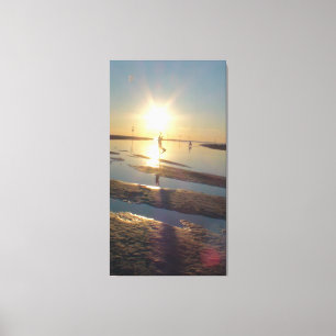 Danser bij het Strand Menemsha in Martha's Canvas Afdruk