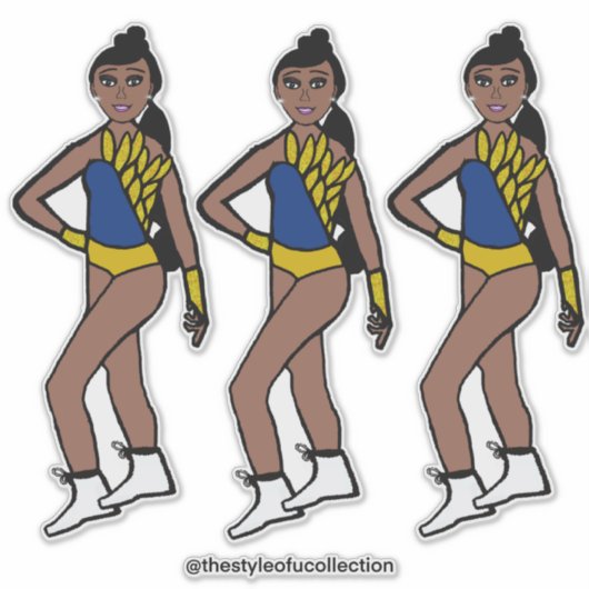 Danser Blauw Goud #1 Sticker (Voorkant)