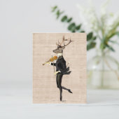 Danser deer met Violin 2 Briefkaart (Staand voorkant)