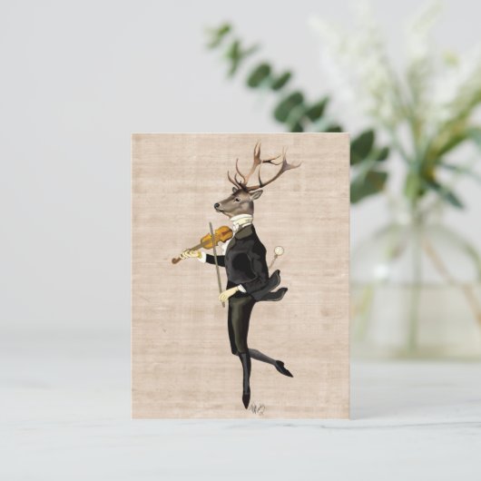 Danser deer met Violin 2 Briefkaart (Staand voorkant)