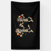 Danser Dode Dag Vrouwen Dia De Los Muertos Spandoek (Verticaal)