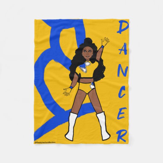 Danser Fleece Deken Geel & Blauw (Voorkant)