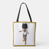 Danser Gepersonaliseerd Tas Wit/Gouden Tijger A (Achterkant)