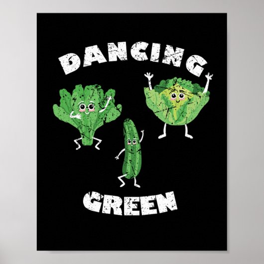 Danser Green Vegan Vegan Vegetari Poster (Voorkant)