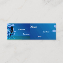 danser in blauw Paars Mini Visitekaartje