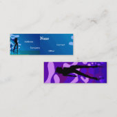 danser in blauw Paars Mini Visitekaartje (Voorkant / Achterkant)