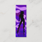 danser in blauw Paars Mini Visitekaartje (Achterkant)