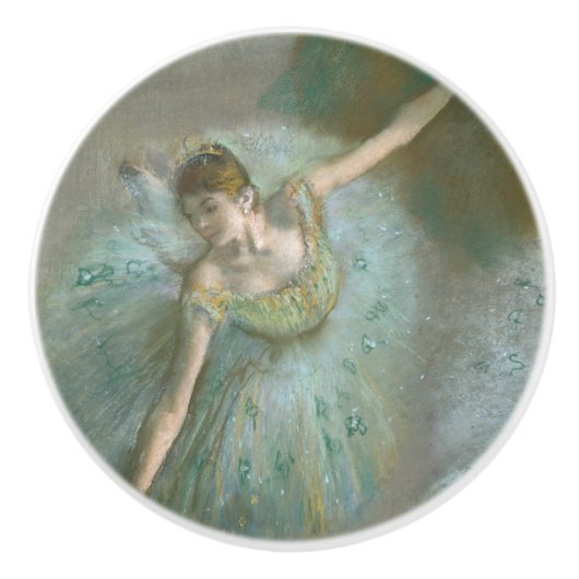 Danser in Green Edgar Degas Keramische Knop (Voorkant)
