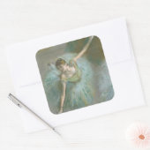 Danser in Green Edgar Degas Vierkante Sticker (Envelop)