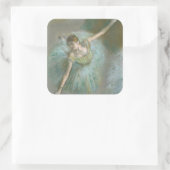 Danser in Green Edgar Degas Vierkante Sticker (Tas)