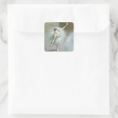 Danser in Groene Degas, Kunst Vierkante Sticker (Tas)