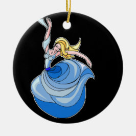 Danser in het blauw keramisch ornament