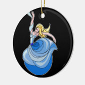 Danser in het blauw keramisch ornament (Links)