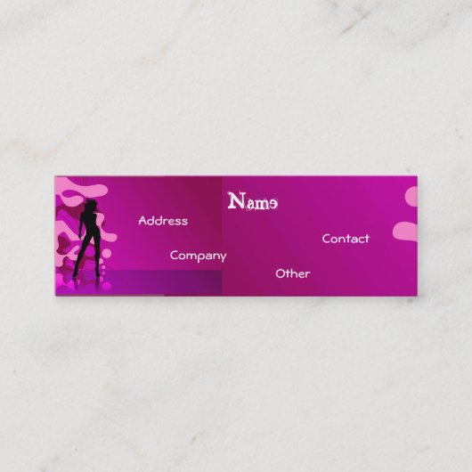 danser in Paarse roze Mini Visitekaartje (Voorkant)