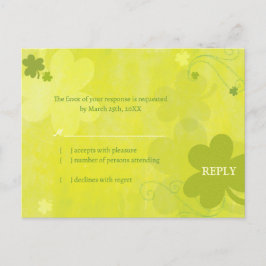 Danser Irish Shamrocks Wedding RSVP Uitnodiging Briefkaart