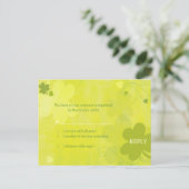 Danser Irish Shamrocks Wedding RSVP Uitnodiging Briefkaart (Staand voorkant)