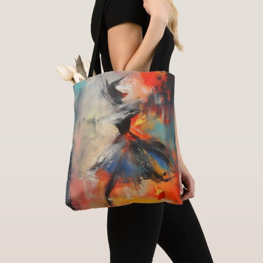 Danser Kleurrijke Abstracte Kunst Tote Bag (Dichtbij)